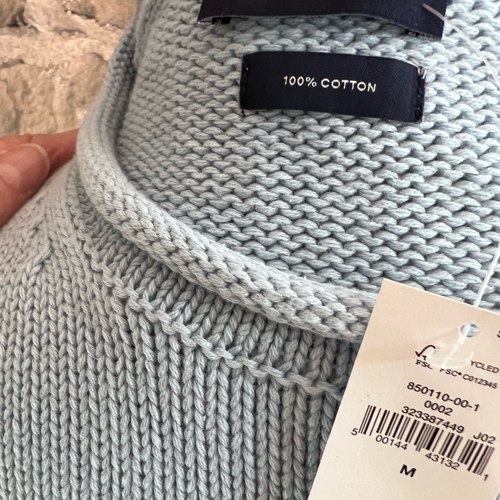 NWT size M GAP Light Blue rolled neck Crewneck Sweater - Picture 9 of 10